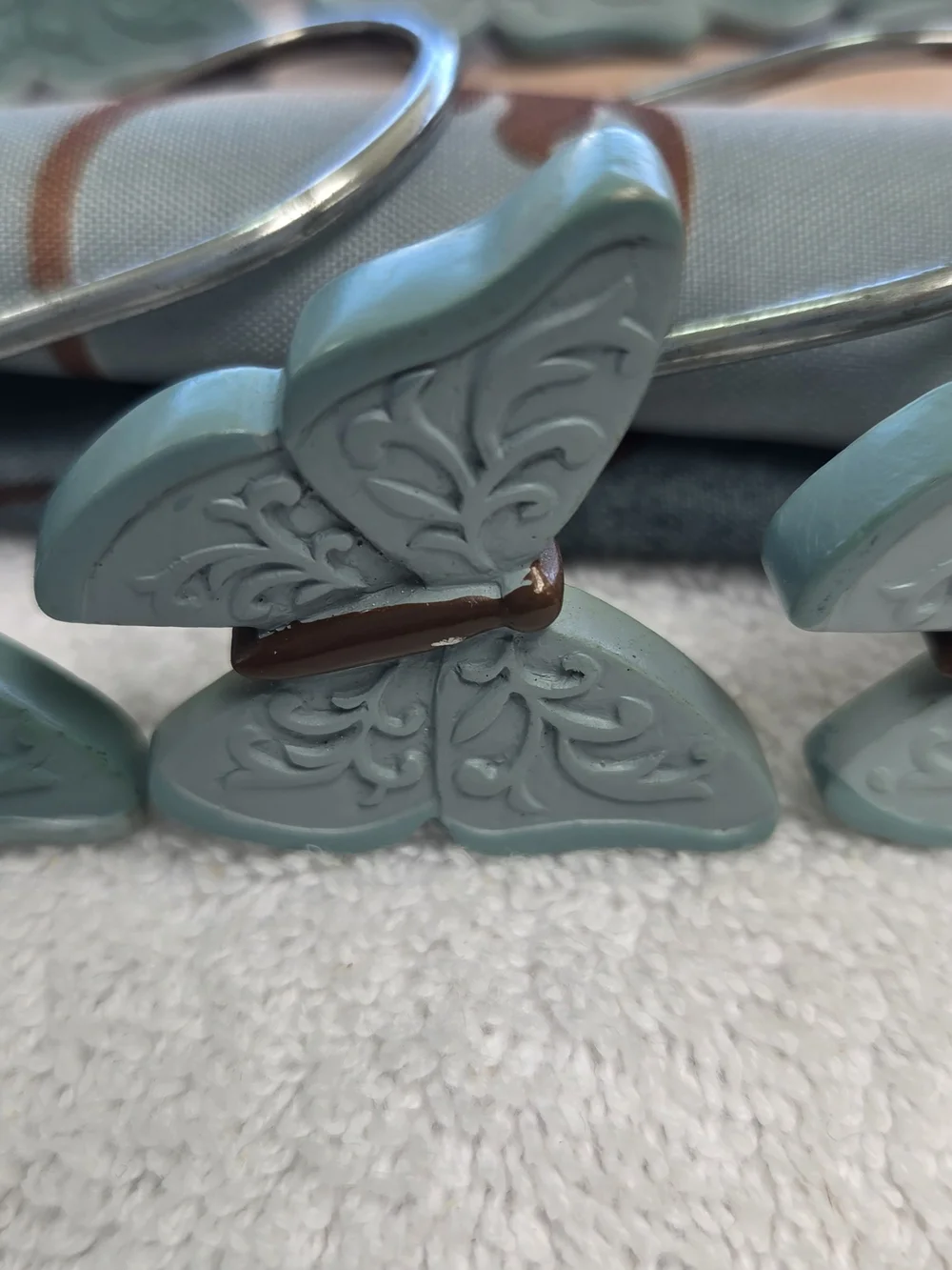 Faith Based  with Butterfly Shower Curtain Hooks - Teal  70x70